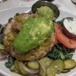 Ahi tuna yumminess, topped with avocado, tzatziki and lots of veggies.