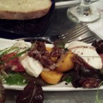 Roasted beet and goat cheese salad.