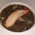 Porcini flan with crab.