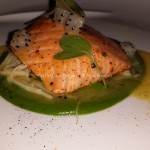 The salmon was beautiful and tasty.