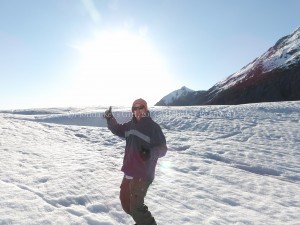 Standing on a glacier with nobody else around