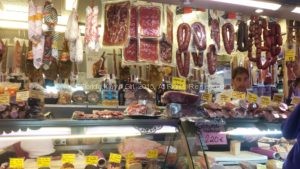 An assortment of meats at the market.