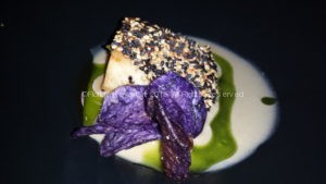 Perfectly presented miso coconut fish at Los Patios de Beatas.