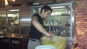 This guy was kept very busy as the orders for bowl after bowl of cheesy pasta kept coming.
