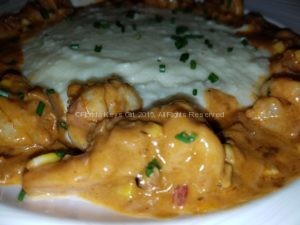 Shrimp and ridiculously good grits.