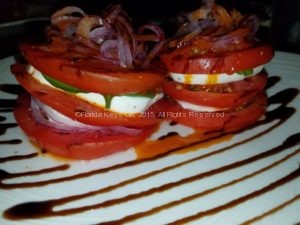 The simple tomato and mozzarella was bright and fresh.