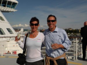 Embarking on an Alaskan cruise, wearing yoga pants.
