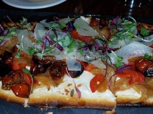 Vegetable pizzette at The Brass Tag.
