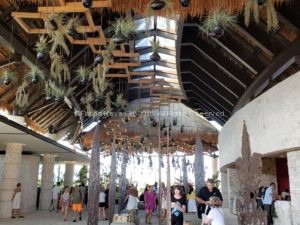 Hotel Xcaret features an open air lobby.
